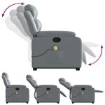 vidaXL Fauteuil inclinable de massage Gris Similicuir