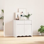 Buffet vidaXL "DRAMMEN" Blanc 79x43x75 5 cm Bois Massif Pin