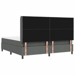 vidaXL Lit à ressorts avec matelas et LED gris foncé  200x200 cm en tissu