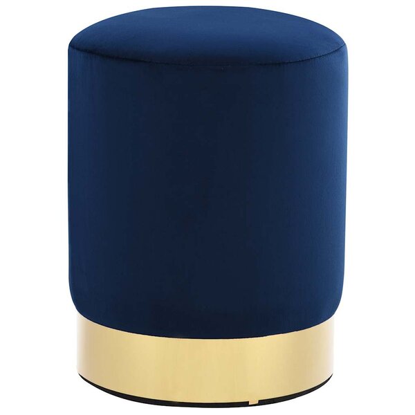 vidaXL Tabouret Bleu et doré Velours 28 x 36 cm