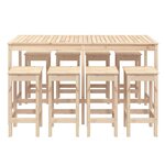 vidaXL Ensemble de bar de jardin 9 Pièces Bois de pin massif