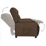vidaXL Fauteuil inclinable Marron Tissu