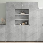 vidaXL Armoire de rangement gris béton 80x42 5x225cm bois d'ingénierie