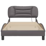 vidaXL Cadre de lit avec LED sans matelas gris 100x200 cm