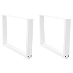 vidaXL Pieds de table basse en forme de V  2 pièces  blanc  70 x (42-43 3) cm  acier