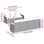vidaXL Ensemble de canapé de jardin avec coussin 8 Pièces Gris polyrotin