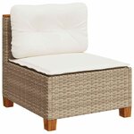 vidaXL Salon de jardin avec coussins 10 Pièces beige résine tressée