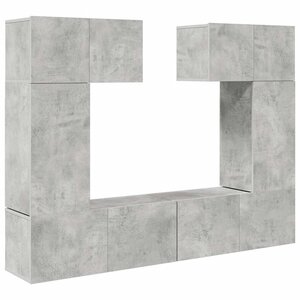 vidaXL Ensemble de meuble TV 6 Pièces Gris béton Bois d'ingénierie