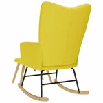 vidaXL Chaise à bascule avec repose-pied jaune clair tissu