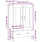 vidaXL Buffet haut blanc brillant 69 5x31x115 cm bois d'ingénierie