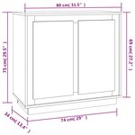 vidaXL Buffet gris béton 80x34x75 cm bois d'ingénierie