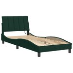 vidaXL Cadre de lit avec LED sans matelas Hanko vert foncé 90x190 cm velours
