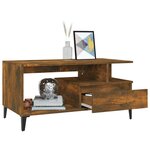 vidaXL Table basse Chêne fumé 90x49x45 cm Bois d'ingénierie