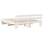 vidaXL Cadre de lit Blanc 200 x 200 cm Bois massif en pin