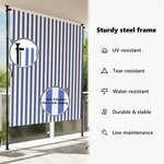 vidaXL Store roulant d'extérieur bleu et blanc 150x270 cm tissu acier