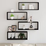 Set de 4 étagères murales vidaXL - Chêne noir - 60x15x23 cm - Fabriqué en bois reconstitué