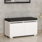 Homemania armoire à chaussures et pouf drago 80x35x42 cm blanc et noir