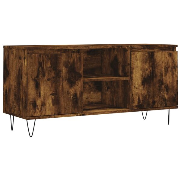 vidaXL Meuble TV chêne fumé 104x35x50 cm bois d'ingénierie
