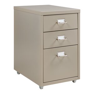 Caisson de bureau armoire meuble de rangement à roulettes acier 48 x 28 x 41 cm camel 03_0009118