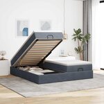 vidaXL Cadre de lit ottoman avec matelas gris foncé 200x200 cm velours