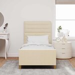 vidaXL Cadre de lit avec tête de lit Crème 100 x 200 cm tissu