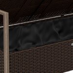 vidaXL Banc de jardin à 2 places avec coussins Marron Résine tressée