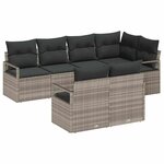 vidaXL Ensemble de canapé de jardin avec coussin 7 Pièces Gris clair