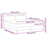 vidaXL Lit à ressorts avec bandes LED Blanc 160 x 200 cm Simili cuir