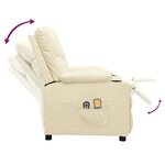 vidaXL Fauteuil de massage électrique Crème Similicuir