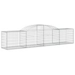 vidaXL Paniers à gabions arqués 12 Pièces 300x50x60/80 cm fer galvanisé