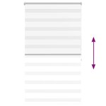 vidaXL Store vénitien zébré 100 9 x 175 cm  largeur du tissu 96 7 cm  blanc