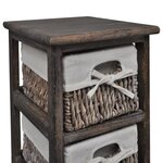 vidaXL Étagère de rangement Bois Marron 4 paniers en tissage
