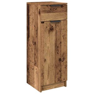 vidaXL Cabinet de salle de bain avec porte Bois ancien 32 x 34 x 90 cm