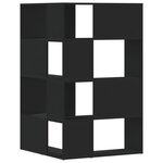 vidaXL Bibliothèque d'angle à 4 niveaux noir bois d'ingénierie
