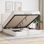 VidaXL Cadre de lit ottoman avec matelas blanc 160x200 cm similicuir