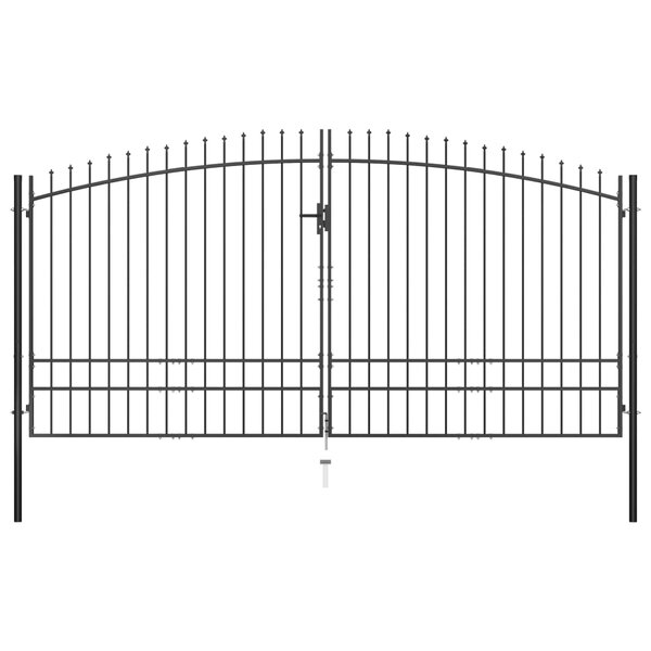 vidaXL Double portail avec haut sous forme de lance 400 x 248 cm