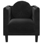vidaXL Fauteuil avec coussin noir velours
