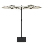 vidaXL Parasol de jardin à double tête blanc sable 316x145 cm