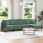 vidaXL Ensemble de meubles pour le salon 5 Pièces Vert Mer Velours