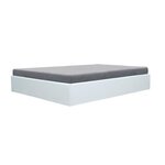 Lit coffre adulte en simili blanc 160 x 200 cm avec sommier inclus