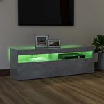 vidaXL Meuble TV avec lumières LED gris béton 120x35x40 cm