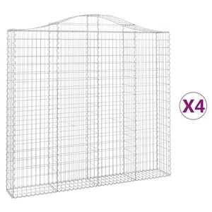 vidaXL Paniers à gabions arqués 4 Pièces 200x30x180/200 cm Fer galvanisé