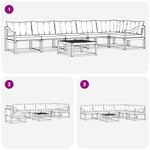vidaXL Ensemble de canapés d'extérieur 7 pc Blanc et crème