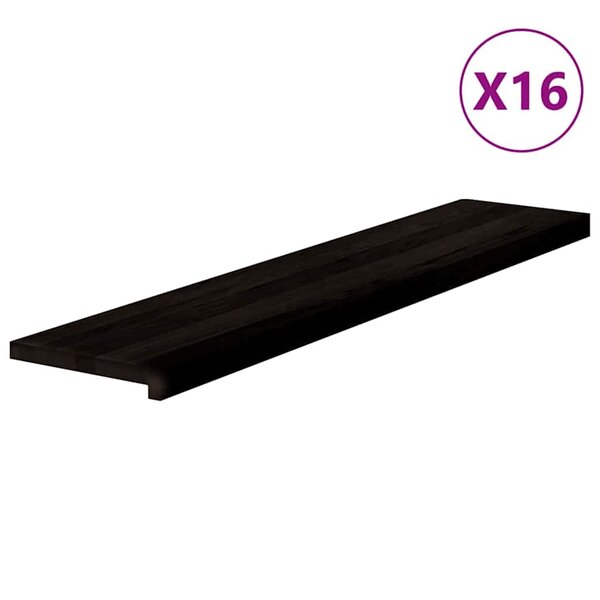 vidaXL Marches d'escalier 16 Pièces marron foncé 120x30x2 cm chêne massif