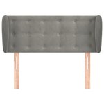 vidaXL Tête de lit avec oreilles Gris clair 93x23x78/88 cm Velours
