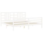 vidaXL Cadre de lit avec tête de lit blanc 200x200 cm bois massif