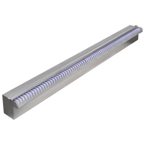 Lame d'eau rectangulaire à LED 90 cm en acier inoxydable pour piscine