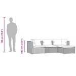 vidaXL Salon de jardin 4 Pièces avec coussins Résine tressée Gris