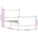 vidaXL Cadre de lit en métal sans matelas chêne sonoma 80x200 cm