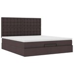 VidaXL Cadre de lit ottoman avec matelas marron foncé 160x200 cm tissu